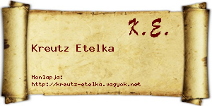 Kreutz Etelka névjegykártya